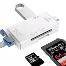 Multifunkční čtečka karet 6v1 USB 2.0/mikro USB/Adaptér OTG typu C TF/SD, bílá
