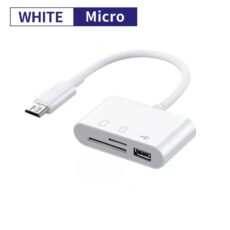 Čtečka pamětových karet 3v1 Micro USB, bílá